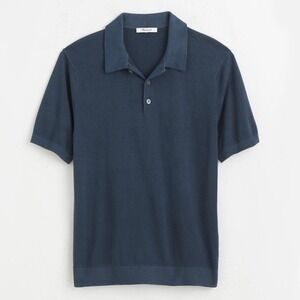 Madewell Mens S Three-Button Sweater Polo Shirt‎ Short Sleeve Knit Night Indigo